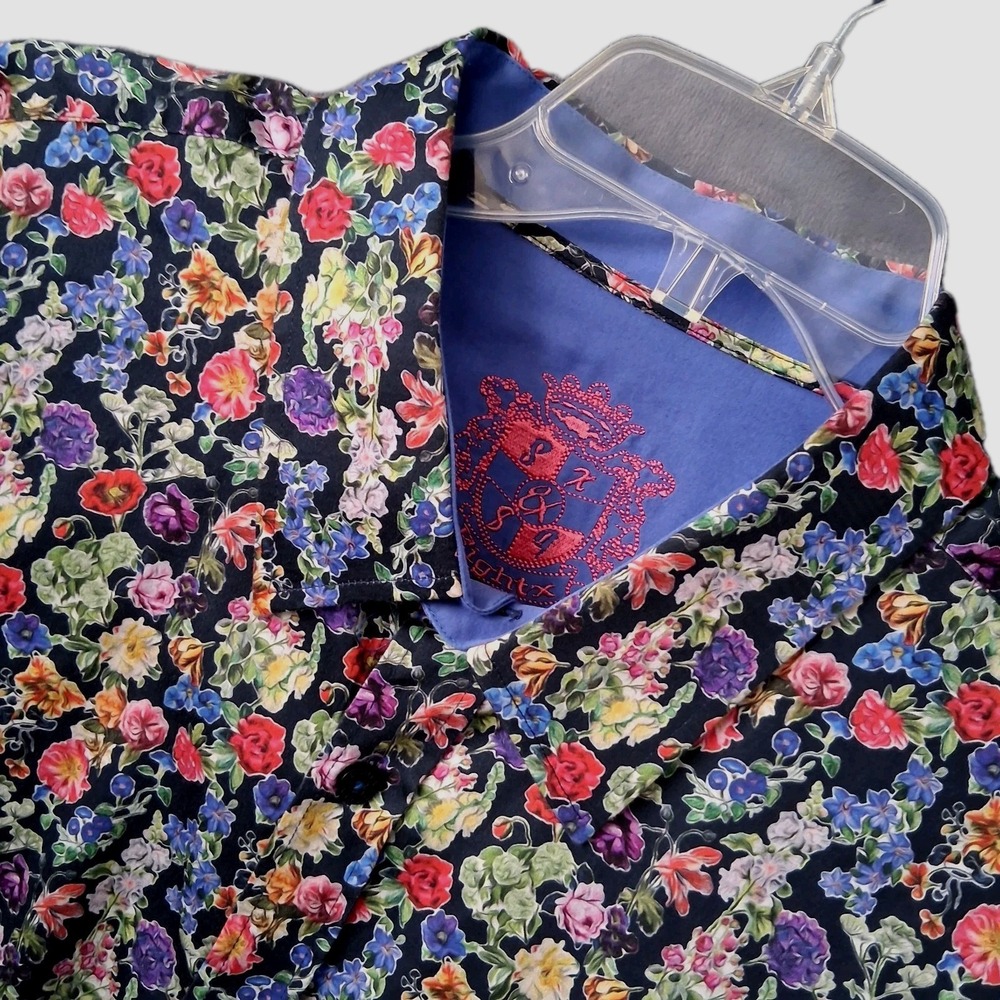 Eight X Shirt Men's Large ( Measured ) Allover Floral Long Sleeve Button Down